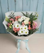 Букет цветов из:  Розы, Лизиантусы и Хризантемы #REPLACE_PRED# Барсово