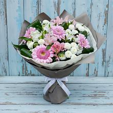 Букет цветов из:  Герберы, Альстромерии и Хризантемы #REPLACE_PRED# Барсово