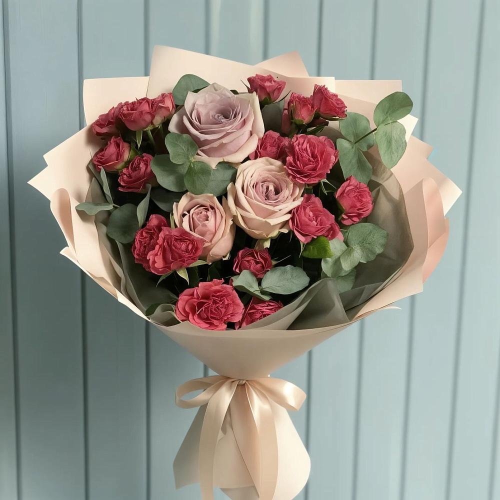 Букет цветов из: Гвоздики и Розы в Барсово