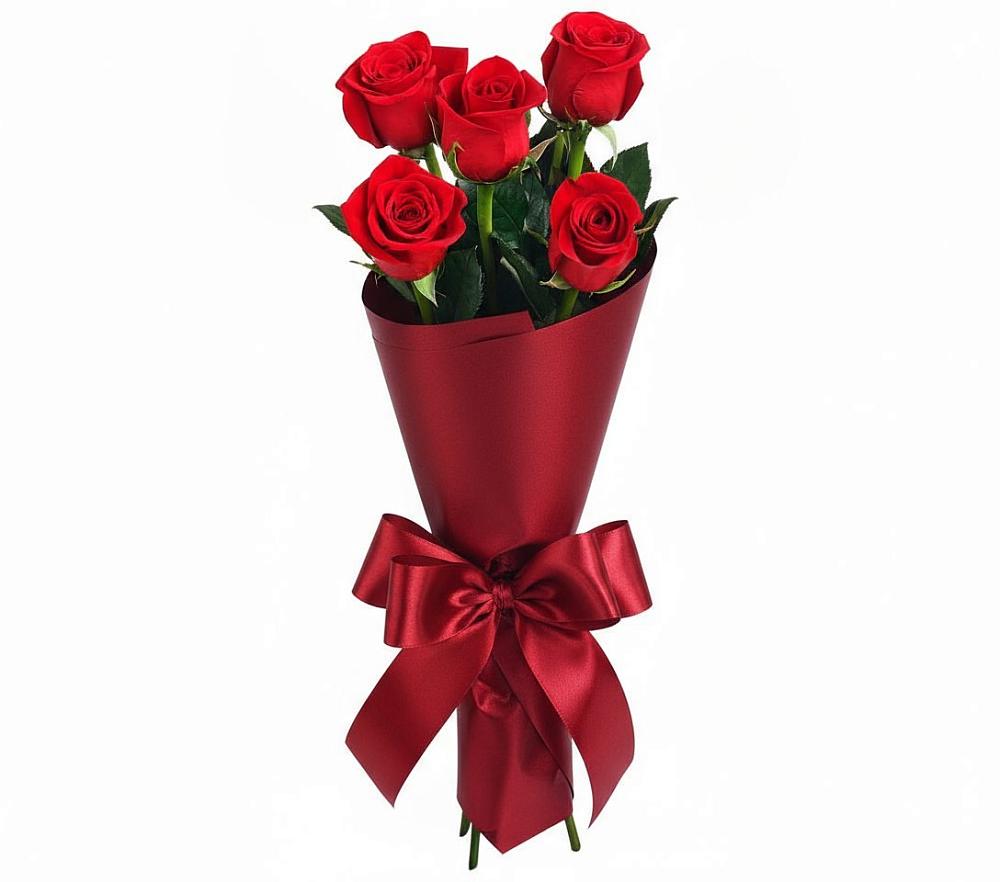 Букет 5 Красных роз Эдлесс Лав в Барсово