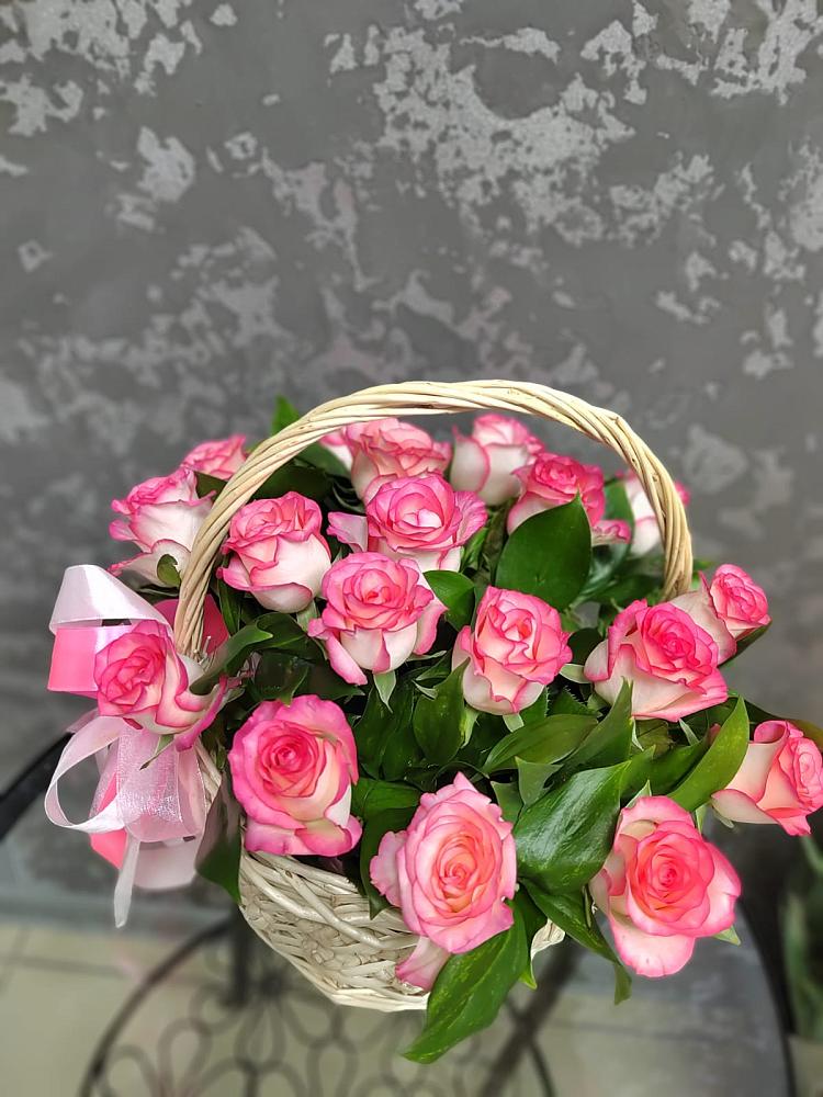 Цветочная композиция из Розы в корзине в Барсово