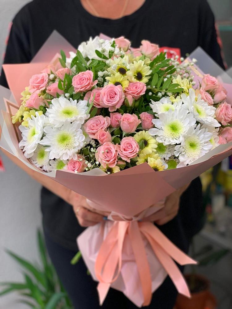 Букет цветов из: Розы и Хризантемы в Барсово