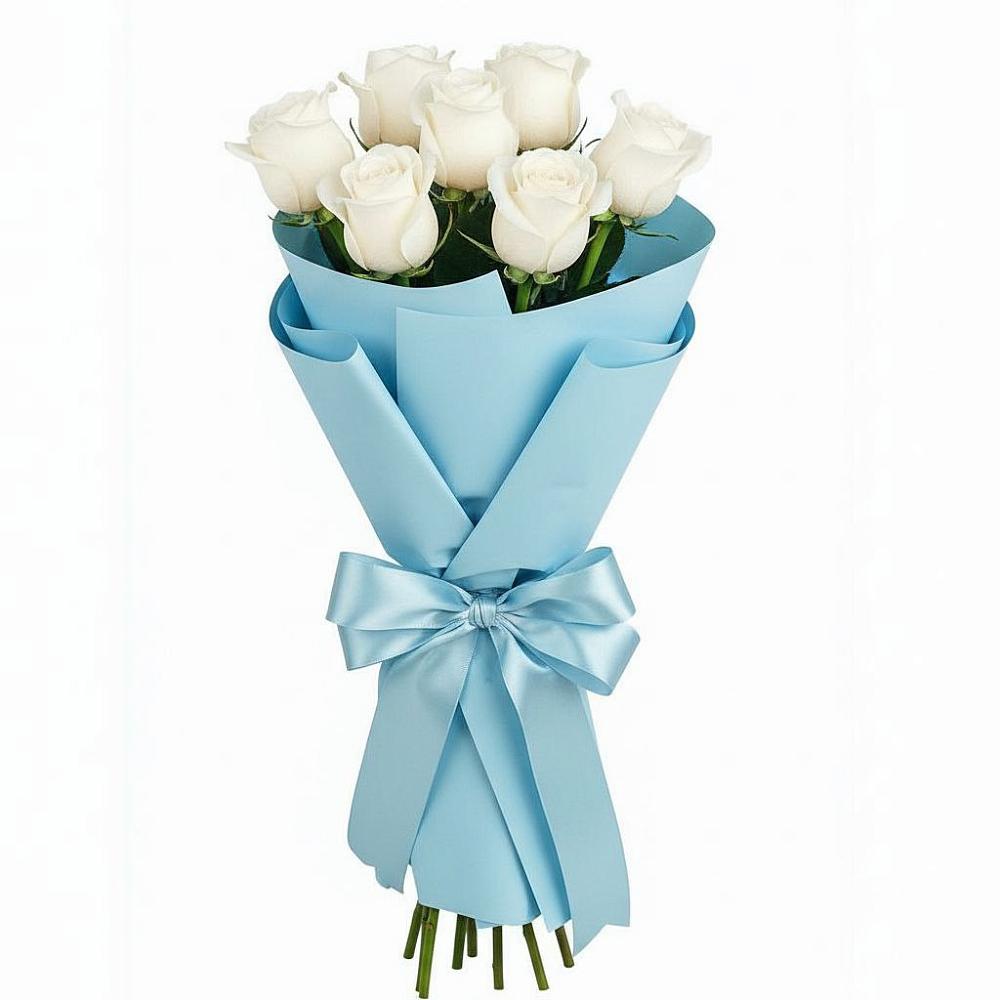 Букет 7 белых роз Проуд в Барсово