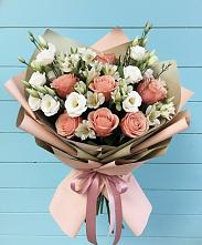 Букет цветов из:  Розы, Альстромерии и Лизиантусы #REPLACE_PRED# Барсово