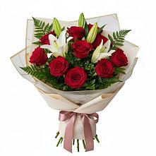Букет цветов из:  Лилии и Розы в Барсово