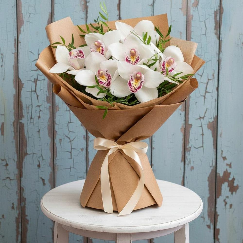 Букет цветов из: Орхидеи и Розы в Барсово