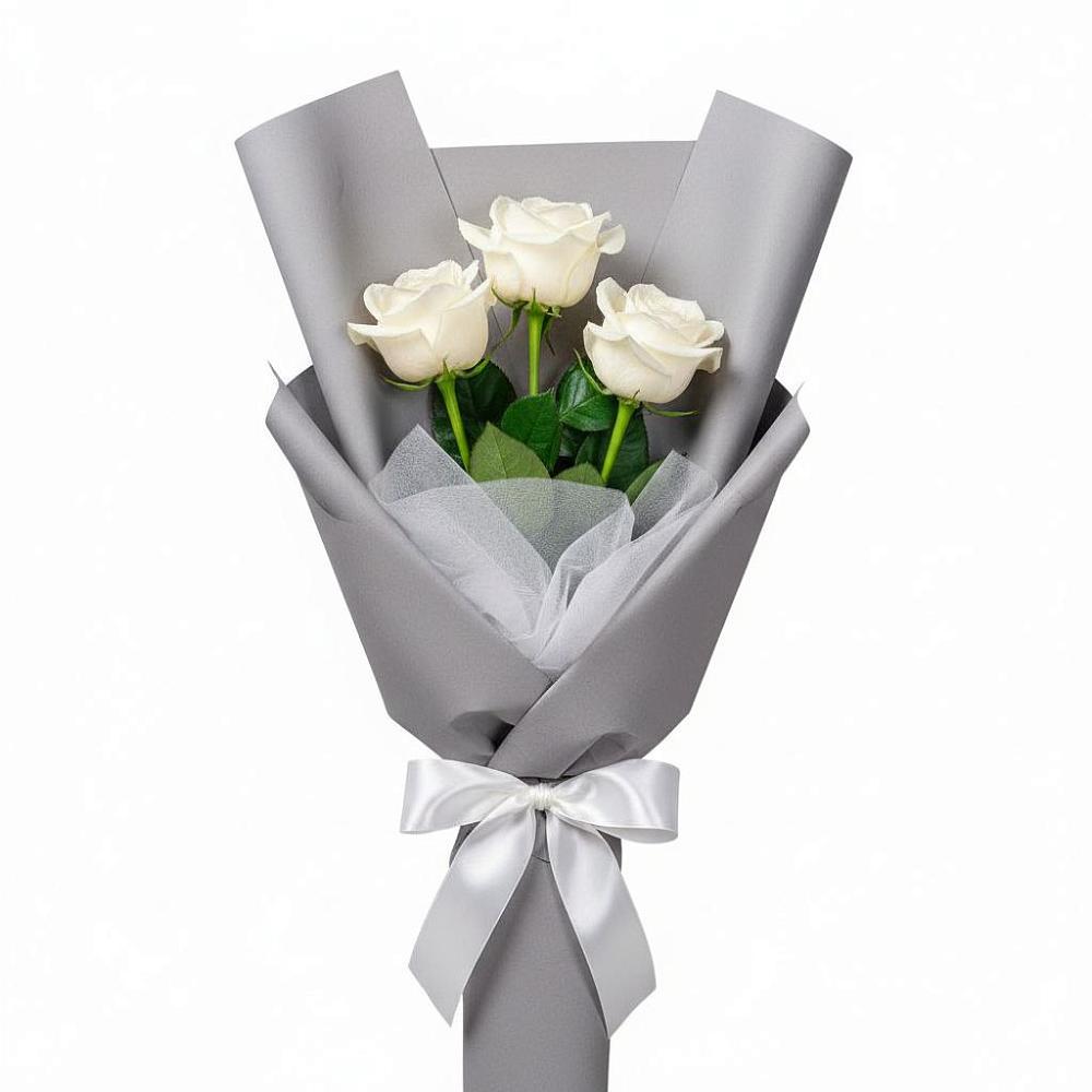 Букет 3 белые розы в Барсово