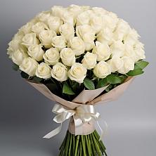 Букет 101 беля роза Белоснежка в Барсово