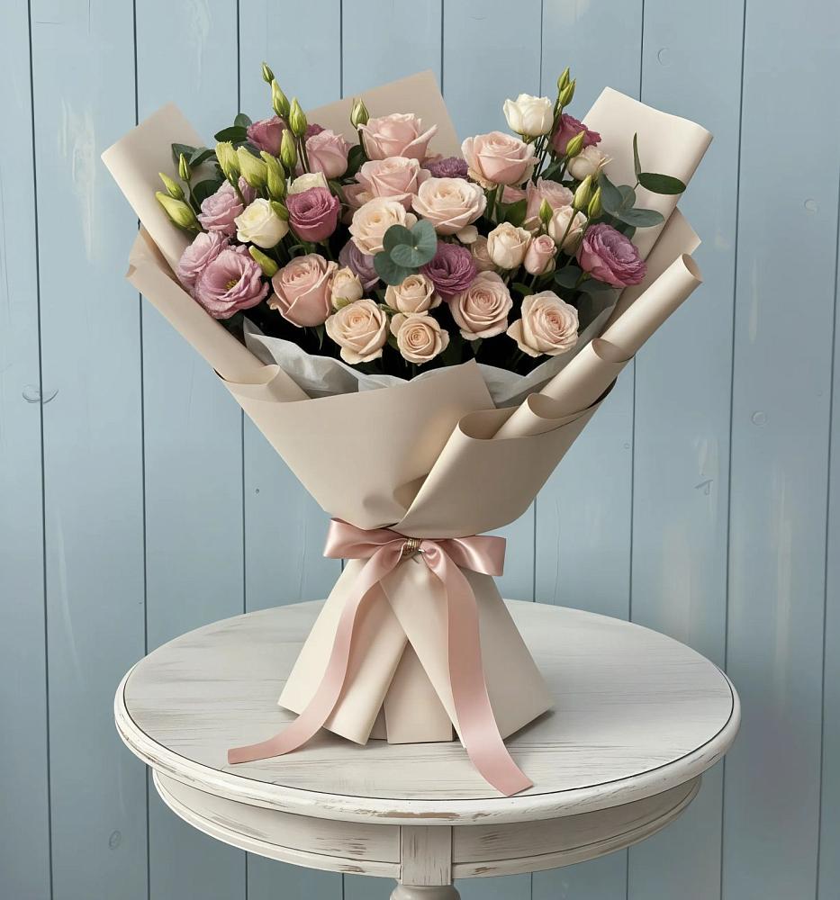 Букет цветов из: Розы и Лизиантусы в Барсово