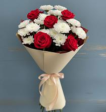 Букет цветов из:  Розы и Хризантемы в Барсово