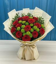 Букет цветов из:  Розы и Хризантемы в Барсово