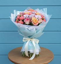 Букет цветов из:  Хризантемы и Розы в Барсово