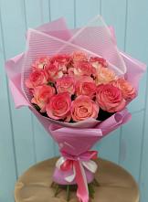 Букет 15 Розовых роз Равель в Барсово