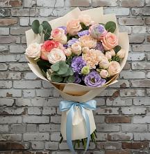 Букет цветов из:  Розы, Лизиантусы и Гвоздики в Барсово