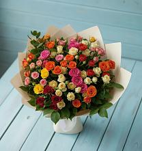 Букет Микс из разноцветных кустовых роз #REPLACE_PRED# Барсово